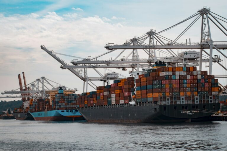 Container ship in port