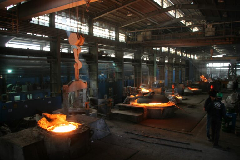 Molten metal in a foundry