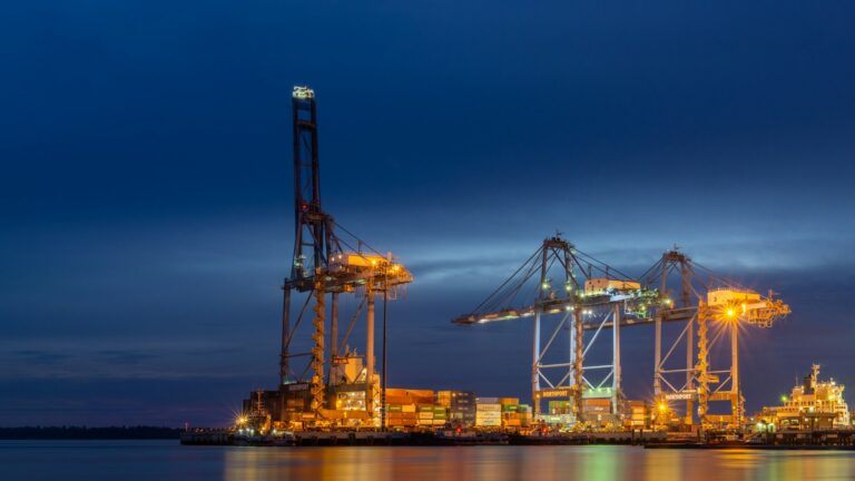 Port operations at night